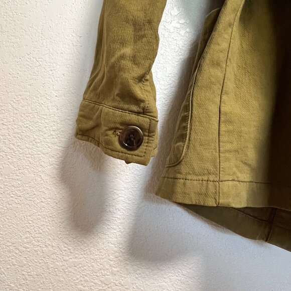 H&M Linen Blend Green Utility Jacket w Braided Leather Holister Belt Size 2 - Picture 8 of 16
